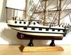 Replica Flying Cloud Sailing  Wooden Ship With Cloth Sails And Wooden Base