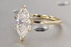 3 Carat Marquise Cut Engagement Ring E vs1 Lab Diamond 14k Yellow Gold Certified