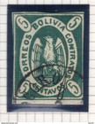 Bolivia 1867 5c Green Genuine Certificate Sc 2 Used 16792