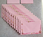 Vintage Stationery 1960s 70s Pink Floral Envelopes   Letter Sheets