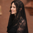 Catholic Mantilla Veil For Church   Latin Mass  Floral Lace Head Covering  Chape