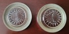 Vintage Set Of 2 Sterling   Glass Drink Coasters Marked Sterling