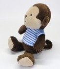 Carters Child Of Mine Monkey Plush Rattle Toy 62029 Brown Blue Striped Shirt 8 
