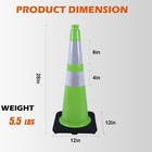 8 Pack 28  Green Traffic Safety Cones With Reflective Collars For Parking Lots
