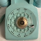 Vintage Aqua Blue Rotary Telephone   Western Electric Bell Systems Model 500