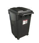 2 Pack hyper Tough 45 Gal Wheeled Heavy Duty Plastic Garbage Can  Attached Lid