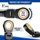 Workpro 8-piece Stubby Anti-slip Ratcheting Combination Wrench Set 8-17mm Metric