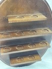 Vintage Wood Thimble Display Oval Shelf Wall Rack Holds 12 Miniatures