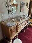 10 Piece Antique Oak Jacobean Dining Room Set   1910-1920  Perfect Condition  