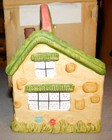 Vintage Enesco Ceramic Planter  Cottage With Rainbow  5 3 8  X 5 1 2   1978  New