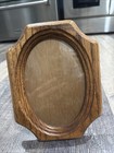 Set Of 2 Vtg Solid Oak Octagon And Rectangle  Wood Frames 9x6 5   