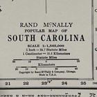 Antique Rand Mcnally 1937 Map Of South Carolina 14   x11   