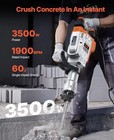 Vevor Demolition Jack Hammer Concrete Breaker 3500w Electric 2 Chisel Bits Black