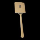 Vintage Cream Lucite Hand Mirror Silver-tone Floral Frame Monogram Plate 14 