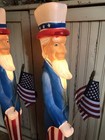 Blow Mold Nostalgic Uncle Sam   s  Made In Usa Union  Lighted Pair Celebrating 250