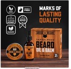 Beard Oil And Balm Set For Men - All-natural Sandalwood   Citrus Scent  For Bear