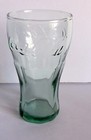 Coca Cola Drinking Beverage Glass Green Clear Embossed Libby 4  T Vintage