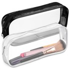 Small Makeup Bag For Purse     2 Pcs Clear Zipper Pouches  Soft  Elastic  Waterpro