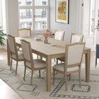 7-piece Rustic 78 1  Extendable Dining Table Set 6 Upholstered Chairs  2 Drawers