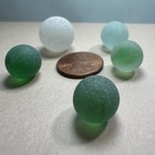 Set Of 5 Sea Marble Genuine Surf Tumbled Sea Beach Glasses From Japan A103 Ll