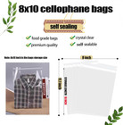 100 Pcs Clear 8  X 10  19 8 25 Cm  Self Seal Cello Cellophane Bags Resealable Po