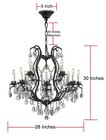 Vintage Style Rod Iron And Crystal Chandeliers Large With Crystals
