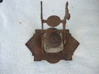 Cast Iron Ink Well Eastlake Design Glass Bottle Vintage Style