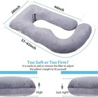 Pregnancy Pillow J Shaped Full Body Pillow With Velvet Cover Grey Maternity Pill