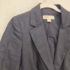Michael Kors Linen Blazer Womens Size 4 Ruched 3 4 Sleeves 2 Button Career