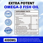 Omega 3 Fish Oil Softgels Extra Strength 4000mg Epa   Dha Heart   Brain Health