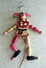Vintage Wooden M  Gschnitzer Jumping Jack Ornament-toy jester made In Austria
