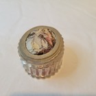Vintage Action Ind Italy Oval Trinket Box Victorian Couple Red Velvet Lining