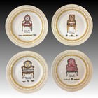 Porcelain Treasures - Antique Chairs  Set Of 4 Dessert Plates  2 Sets Available 