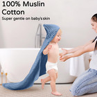 Hooded Baby Towels For Newborn 2 Pack 100  Muslin Cotton Baby Bath Towel With Ho