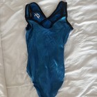 Gk Elite Cl Leotard Child Large Blue Black Bling 
