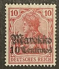 Travelstamps  Germany Offices In Morocco Ovpt Stamp Scott  47 Mint Mogh Wmk