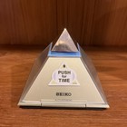 Vintage 1980 s Seiko Pyramidtalk Alarm Clock Gold Chrome Works