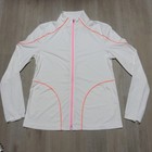 G fore Women Large Golf Piping Full Zip Jacket White Ls Mock Neck