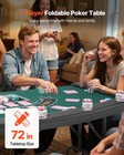 Vevor 72 In Semi-oval Folding Poker Table Foldable 7 Player Casino Texas Holdem