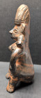 Vintage Pre-columbian Folk Art Clay Mayan Fertility Flute Whistle Ocarina 9 h