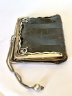 Art Nouveau Silver   Crocodile Skin Purse John Collard Vickery London 1904