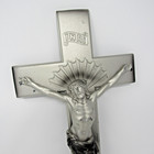 Antique Casket Crucifix Heavy Metal 9  X 16  Christian Cross 1922 Funeral Jesus