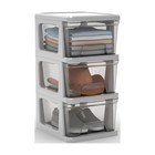 Knock Down Medium Storage Cart With Drawers  Silver Plastic