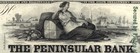 1860s  5 Peninsular Bank - Detroit  Michigan Obsolete Note -pmg 64  Gold Fricke 