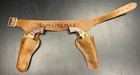 Vintage Hubley Texan Jr Toy Cap Gun Set W  Leather Holster   Safety Plug Usa