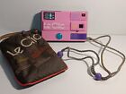 Vintage 1980s Le Clic Disc Camera Pink With Carry Cord And Gray Pouch