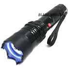 3 Pc Metal Military Stun Gun 260 Million Volt Rechargeable Led Flashlight Black