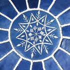 Blue Moroccan Leather Pouf     Handmade Ottoman Footstool    premium Genuine Leather