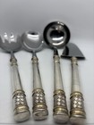 Wallace Golden Aegean Weave 4pc Serving Set Sterling Handles Gold Accent