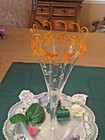 Lot Of 10 Vintage Orange Plastic Martini Cocktail Glass Colorful Monkey Charms